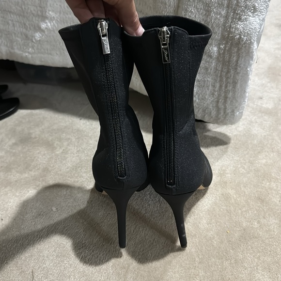 Jewel Badgley Mischka Marabel ankle booties glitter black womens 10 - Picture 5 of 11
